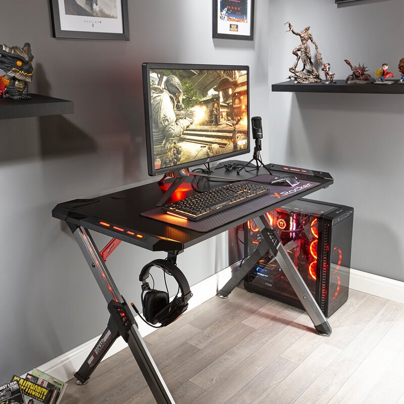 X Rocker Nation Lynx LED Gaming Computer Desk & Reviews | Wayfair.co.uk